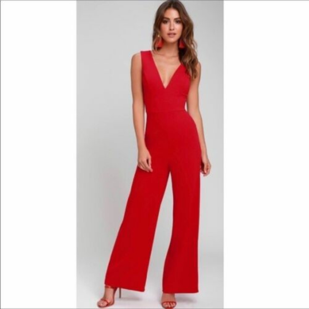 Emma & Michele Red Jumpsuit